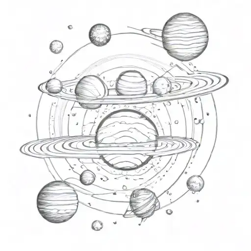 solar system tattoo design idea