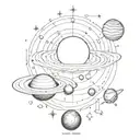 solar system tattoo design idea