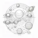 solar system tattoo design idea