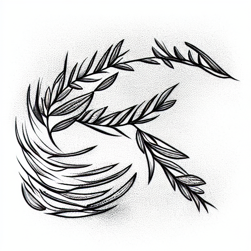Winding Olive branches tattoo design idea