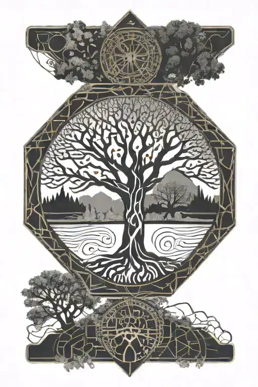 Tree Of Life paramedic symbol tattoo design idea