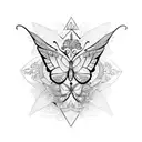 butterfly with initials KT and MP embedded into the wings tattoo design idea