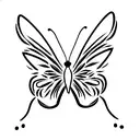 butterfly with initials KT and MP written in the wings tattoo design idea
