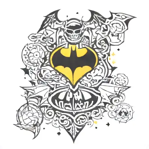 Small minimal tattoos in the style of the dc batman tattoo design idea