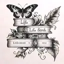 A Tatoo with the words: "Life is a book in volumes three - The past, the present, and the yet-to-be. The past is written tattoo design idea