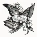 A Tatoo with the words: "Life is a book in volumes three - The past, the present, and the yet-to-be. The past is written tattoo design idea