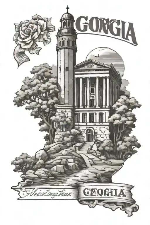 Georgia state landmark tattoo design idea