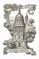 Georgia state landmark tattoo design idea