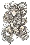 leo cancer zodiac sign tattoo design idea