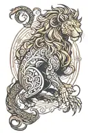 leo cancer zodiac sign tattoo design idea