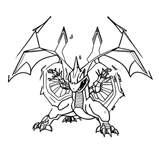 mech charizard tattoo design idea