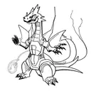 mech charizard tattoo design idea