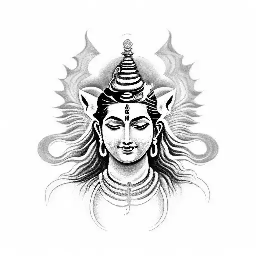 Illustrated sketch of t Lord Shiva in brown color on a light brown  background Stock Photo - Alamy