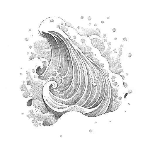 waves ocean tattoo design idea