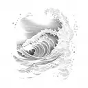 waves ocean tattoo design idea