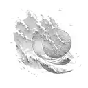 waves ocean tattoo design idea