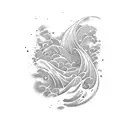 waves ocean tattoo design idea