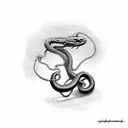 microphone and snake tattoo design idea