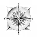 Compass stuck in sand 45dagree angle with shade tattoo design idea