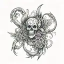 souls of purgatory tattoo design idea