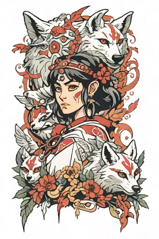 princess mononoke tattoo design idea