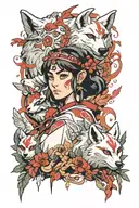 princess mononoke tattoo design idea