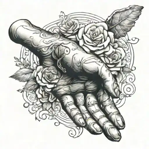 hope trust lost love one hand tattoo design idea
