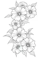 morning glory and aster flowers bouquet  tattoo design idea