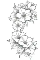morning glory and aster flowers bouquet  tattoo design idea