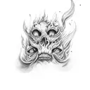 let's burn down in flames, so everyone knows who we are tattoo design idea