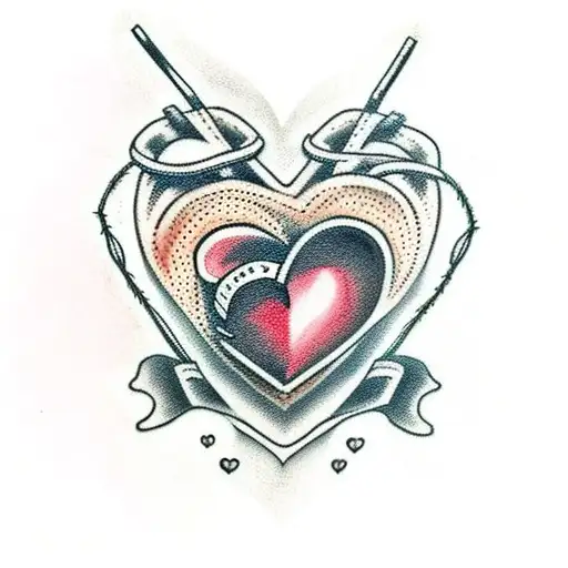 heart with barbed wire  tattoo design idea