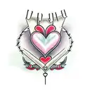 heart and barbed wire  tattoo design idea