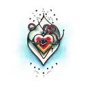 heart and barbed wire  tattoo design idea