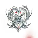 heart and barbed wire  tattoo design idea