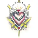 heart and barbed wire  tattoo design idea