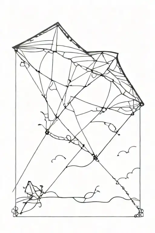 kite flying tattoo design idea