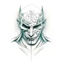 half good half evil not faces tattoo design idea