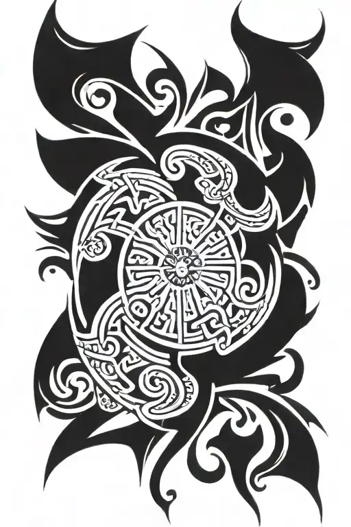 viking shield tattoo design idea