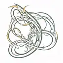 An abstract design representing the struggle with anger issues, incorporating elements of fire and water tattoo design idea