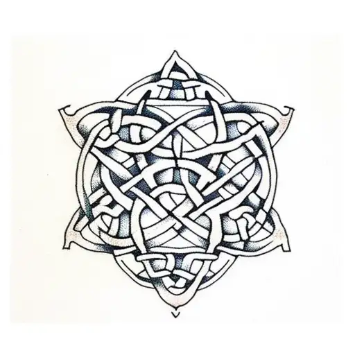 Celtic Knot with alpha and omega tattoo design idea
