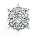 Celtic Knot with alpha and omega tattoo design idea