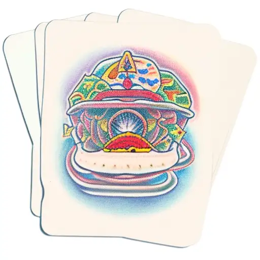 3 Loteria cards, one with a Tromp, another with a Taco and the one in the middle with a Quetzal tattoo design idea