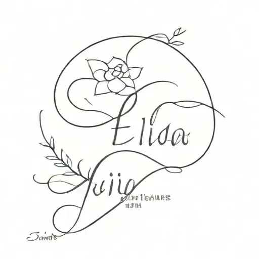daughters name Ella & Olivia tattoo design idea