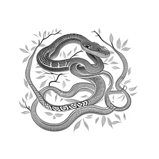 nature, snake, black belt tattoo design idea