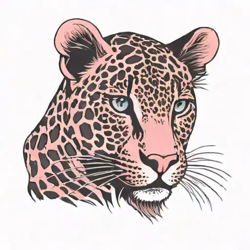 pink leopard print tattoo design idea
