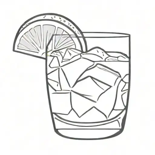 negroni please with a glass of negroni in black and white  tattoo design idea