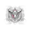 Triangle with samurai head  tattoo design idea