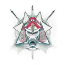 Triangle with samurai head  tattoo design idea