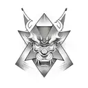 Triangle with samurai head  tattoo design idea