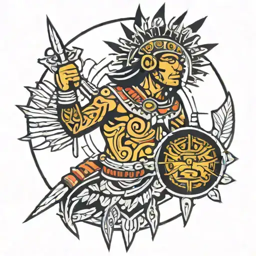 inca, sun, warrior, culture tattoo design idea